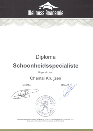 Diploma schoonheidsspecialiste